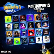 Dussehra participants for 15 October at 3 pm